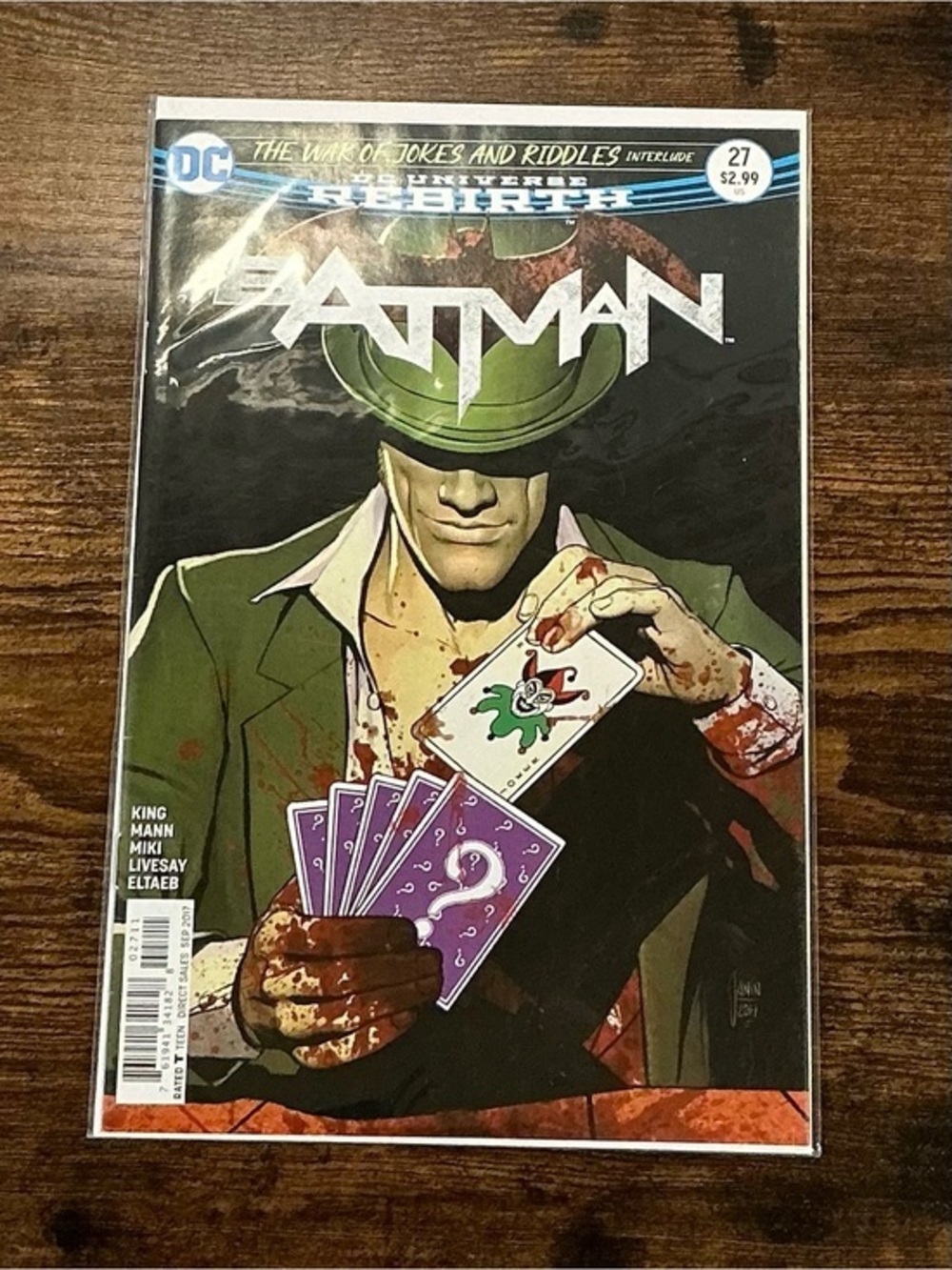 DC Batman Comic Cover Featuring Riddler in Green and Purple